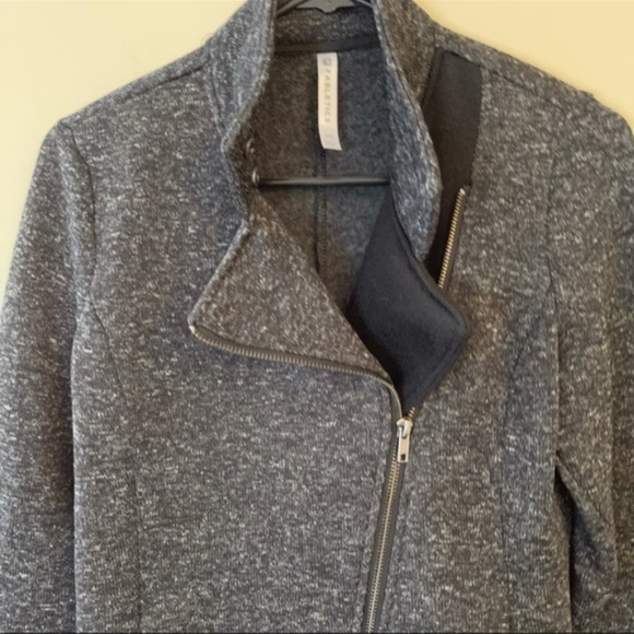 Fabletics Calypso asymmetrical grey moto jacket womens size XS - Picture 8 of 15
